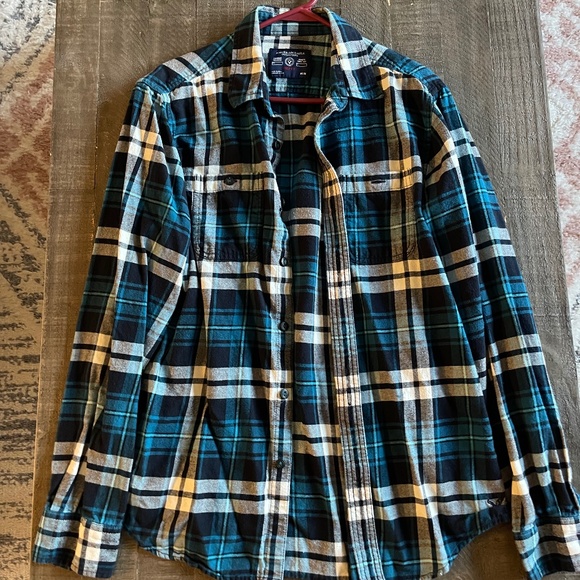 Men’s American Eagle Button-down Flannel Shirt - Picture 1 of 4